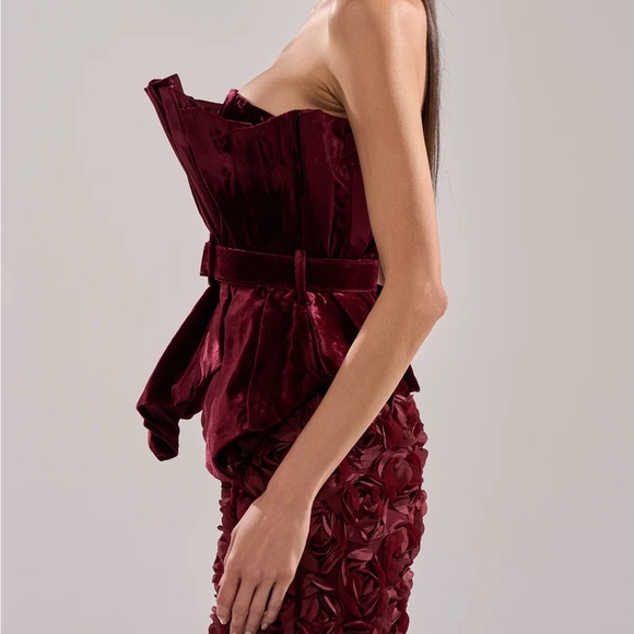 DRAMA Velvet Blouse - Burgundy - Picture 4 of 6